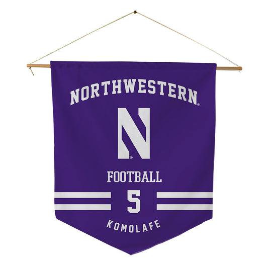 Northwestern - NCAA Football : Caleb Komolafe - Pennant - 18" x 21"-0