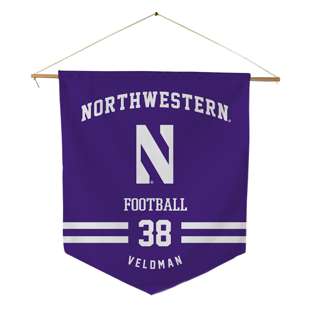 Northwestern - NCAA Football : Joshua Veldman - Pennant - 18" x 21"-0