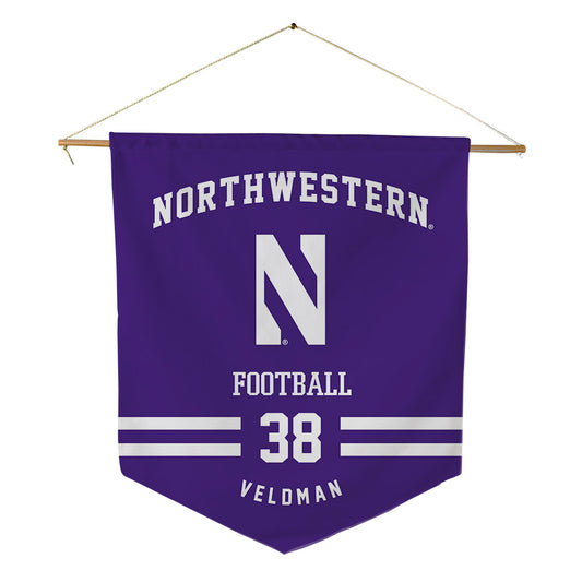Northwestern - NCAA Football : Joshua Veldman - Pennant - 18" x 21"-0
