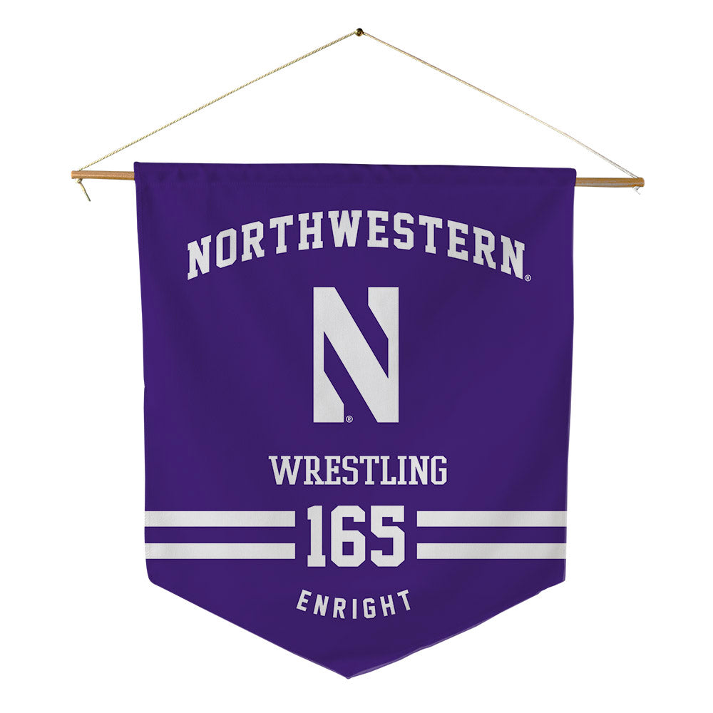 Northwestern - NCAA Wrestling : Eddie Enright - Pennant - 18" x 21"-0