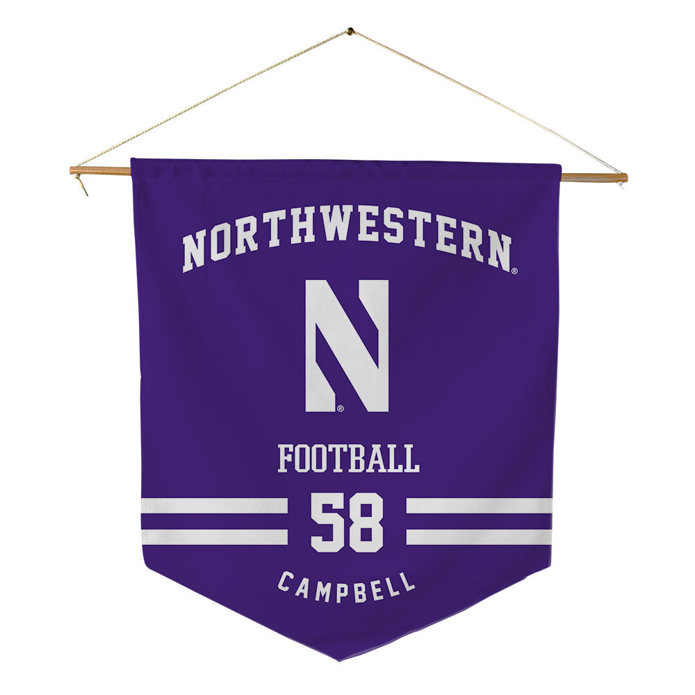 Northwestern - NCAA Football : Nathaniel Campbell - Pennant - 18" x 21"-0
