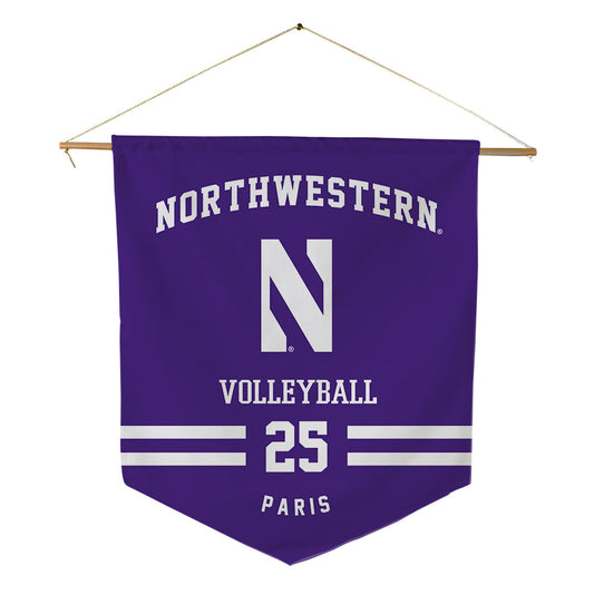 Northwestern - NCAA Women's Volleyball : Campbell Paris - Pennant - 18" x 21"-0