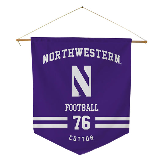 Northwestern - NCAA Football : Idrys Cotton - Pennant - 18" x 21"-0