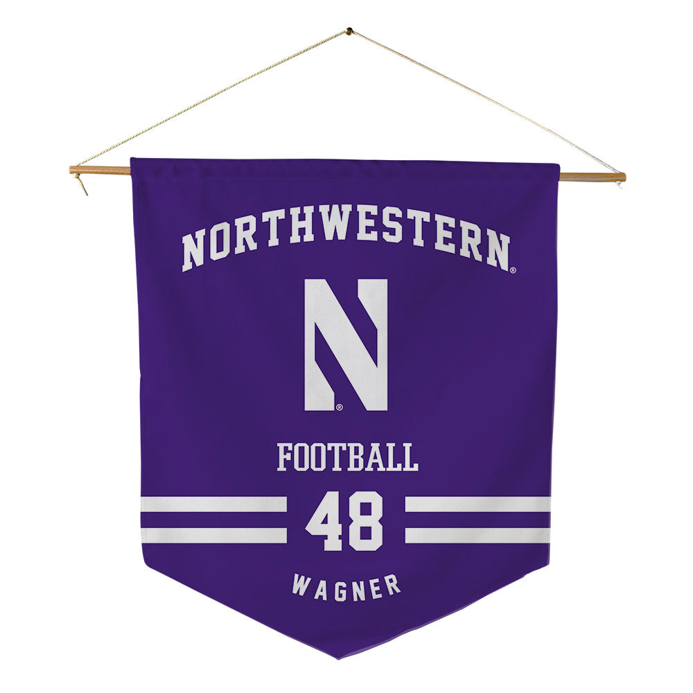 Northwestern - NCAA Football : Drew Wagner - Pennant - 18" x 21"-0