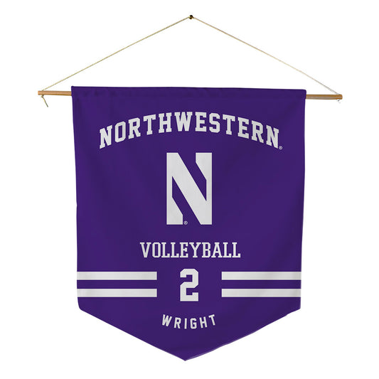 Northwestern - NCAA Women's Volleyball : Drew Wright - Pennant - 18" x 21"-0