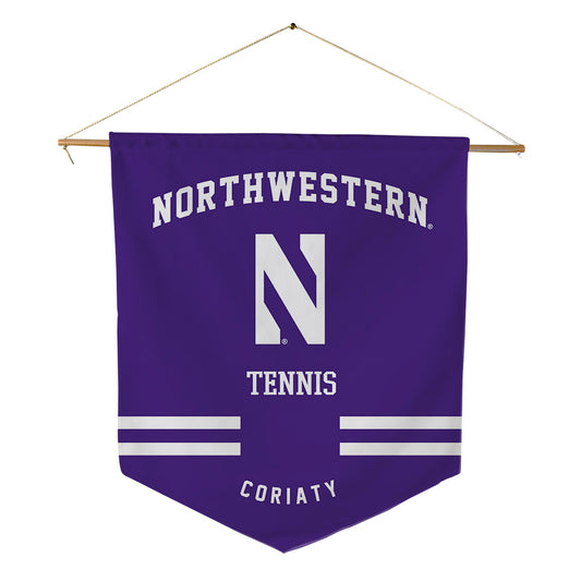 Northwestern - NCAA Men's Tennis : Lucas Coriaty - Pennant - 18" x 21"-0