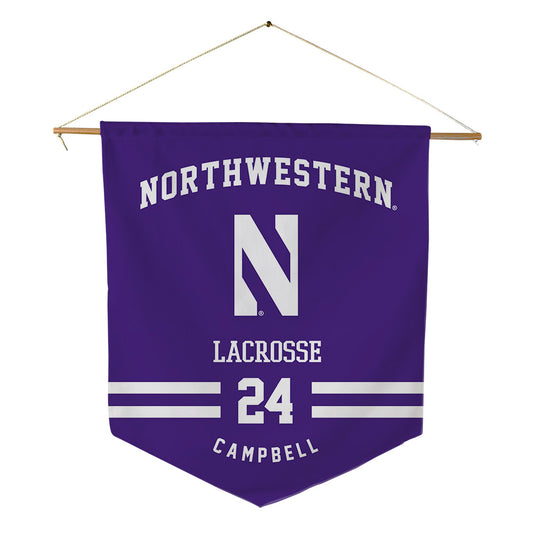 Northwestern - NCAA Women's Lacrosse : Riley Campbell - Pennant - 18" x 21"-0