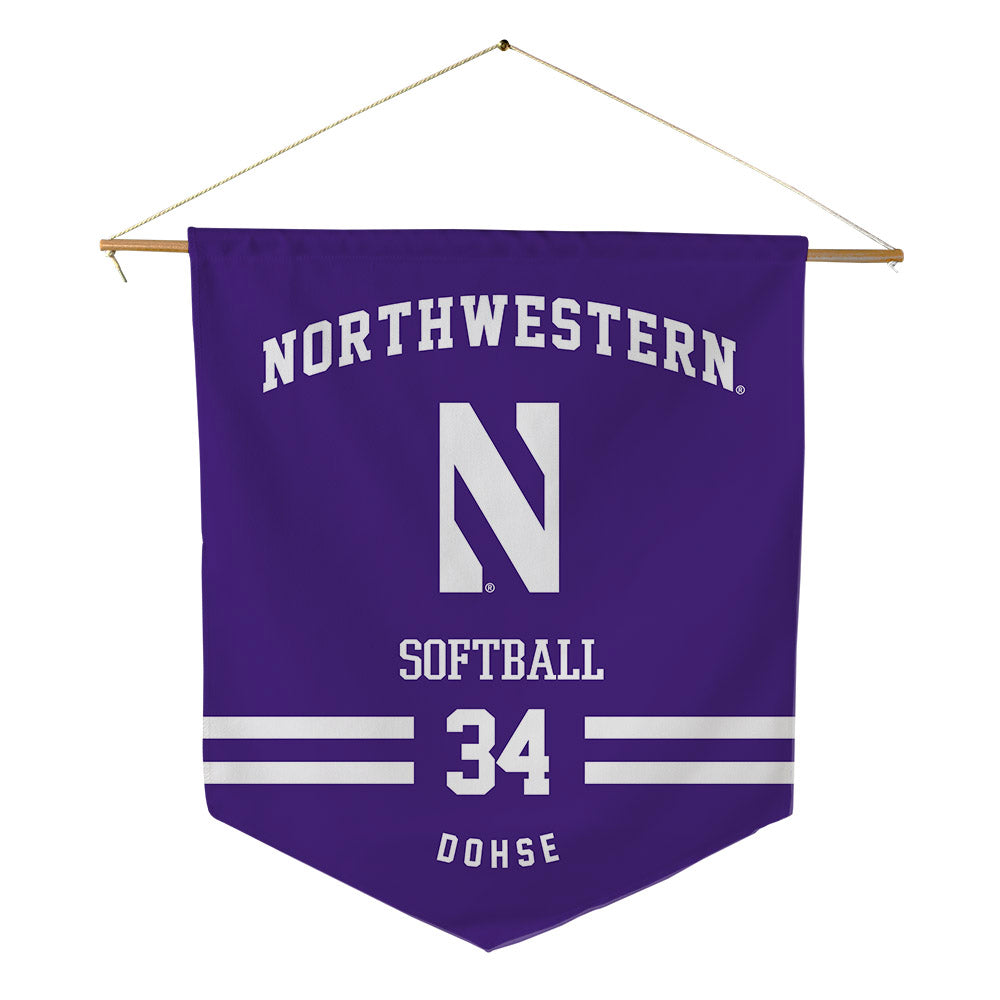 Northwestern - NCAA Softball : Signe Dohse - Pennant - 18" x 21"-0