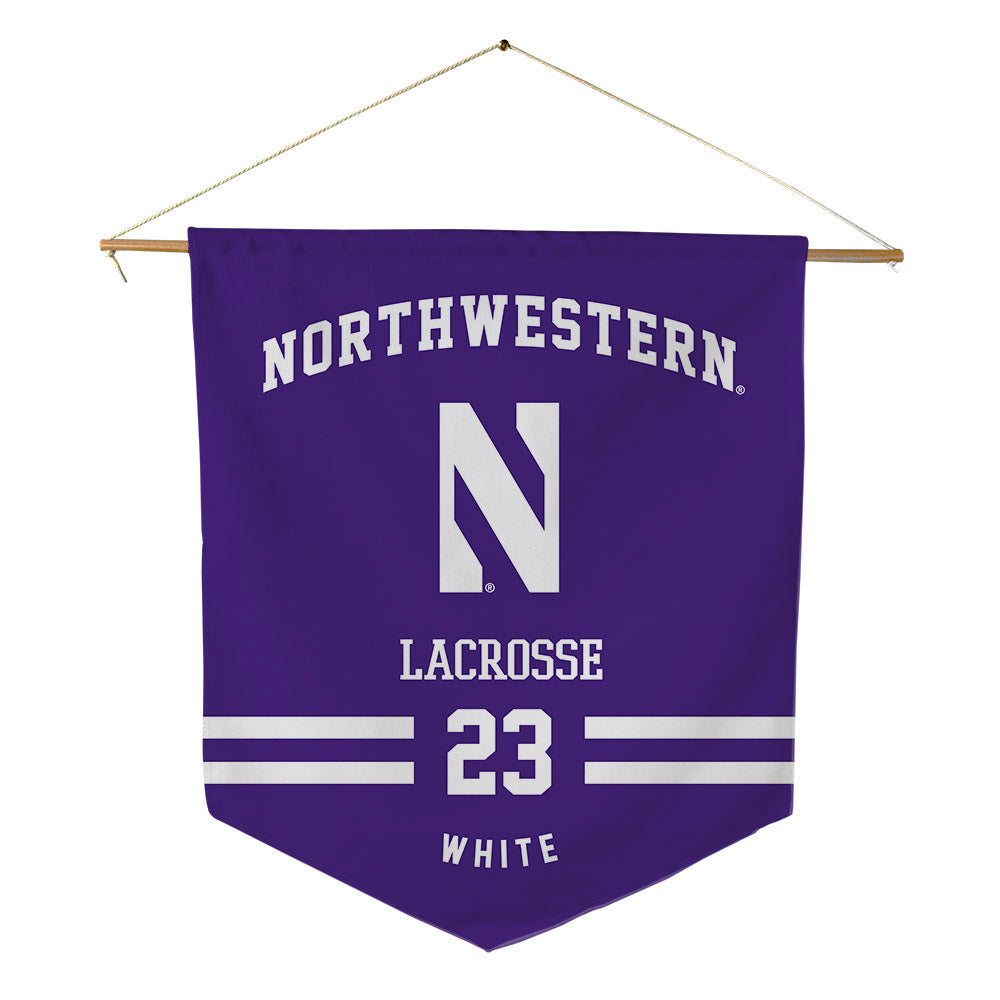 Northwestern - NCAA Women's Lacrosse : Samantha White - Pennant - 18" x 21"-0