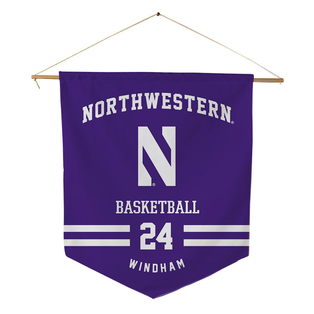 Northwestern - NCAA Men's Basketball : KJ Windham - Pennant - 18" x 21"-0