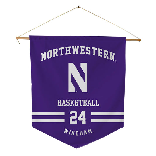 Northwestern - NCAA Men's Basketball : KJ Windham - Pennant - 18" x 21"-0