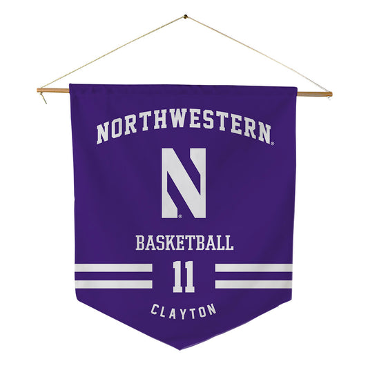 Northwestern - NCAA Men's Basketball : Jordan Clayton - Pennant - 18" x 21"-0