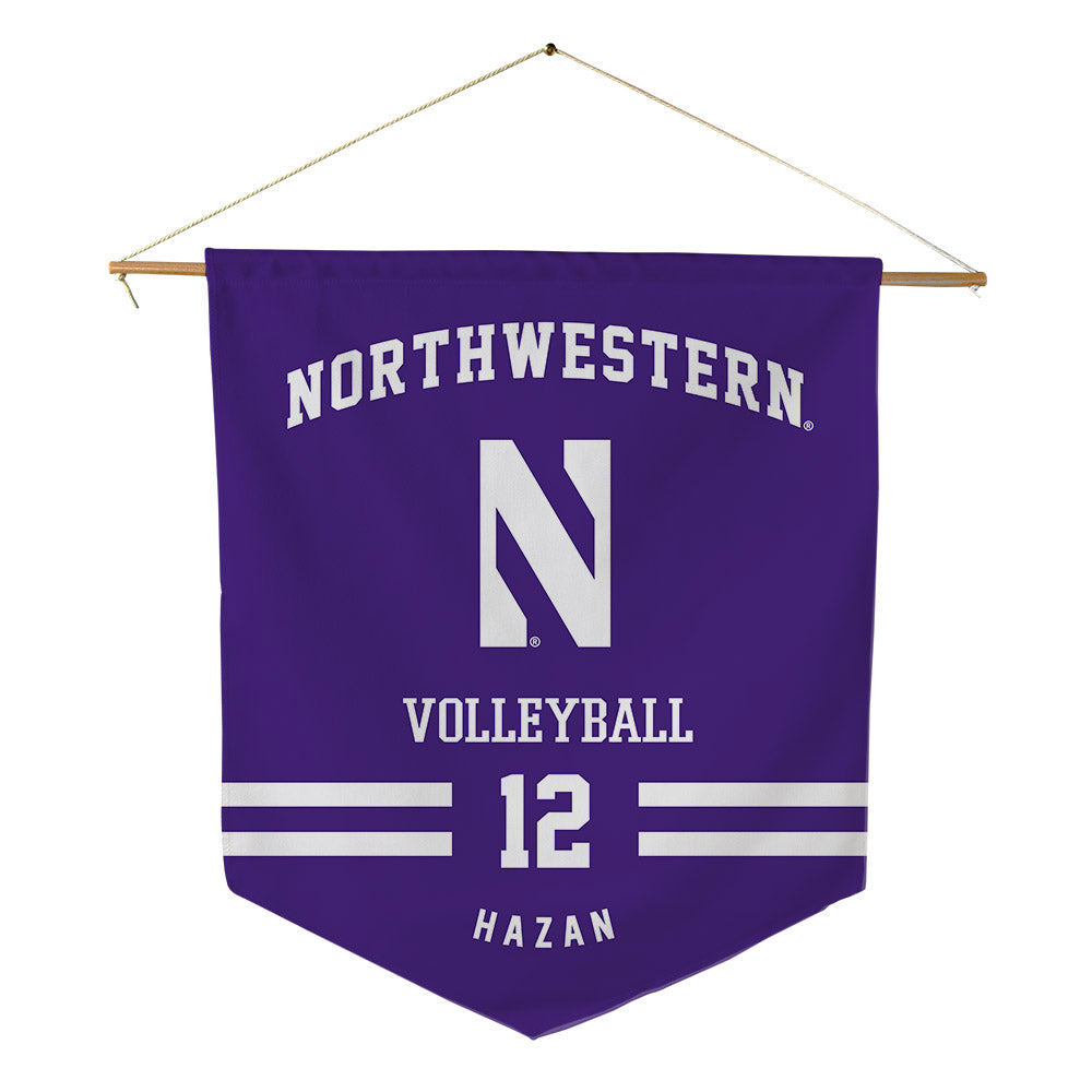 Northwestern - NCAA Women's Volleyball : Buse Hazan - Pennant - 18" x 21"-0