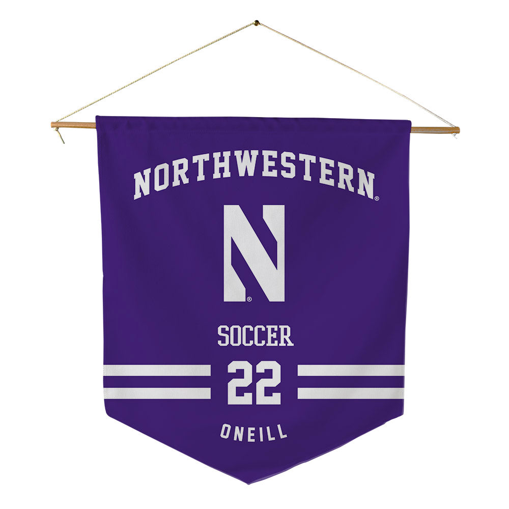 Northwestern - NCAA Men's Soccer : Aidan Oneill - Pennant - 18" x 21"-0