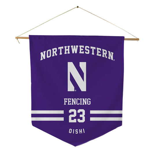 Northwestern - NCAA Women's Fencing : Megumi Oishi - Pennant - 18" x 21"-0