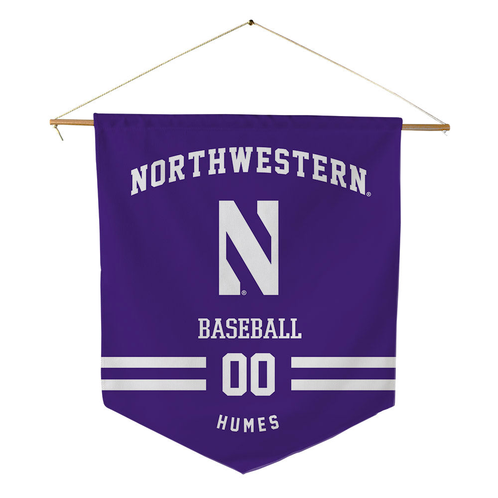 Northwestern - NCAA Baseball : Henry Humes - Pennant - 18" x 21"-0
