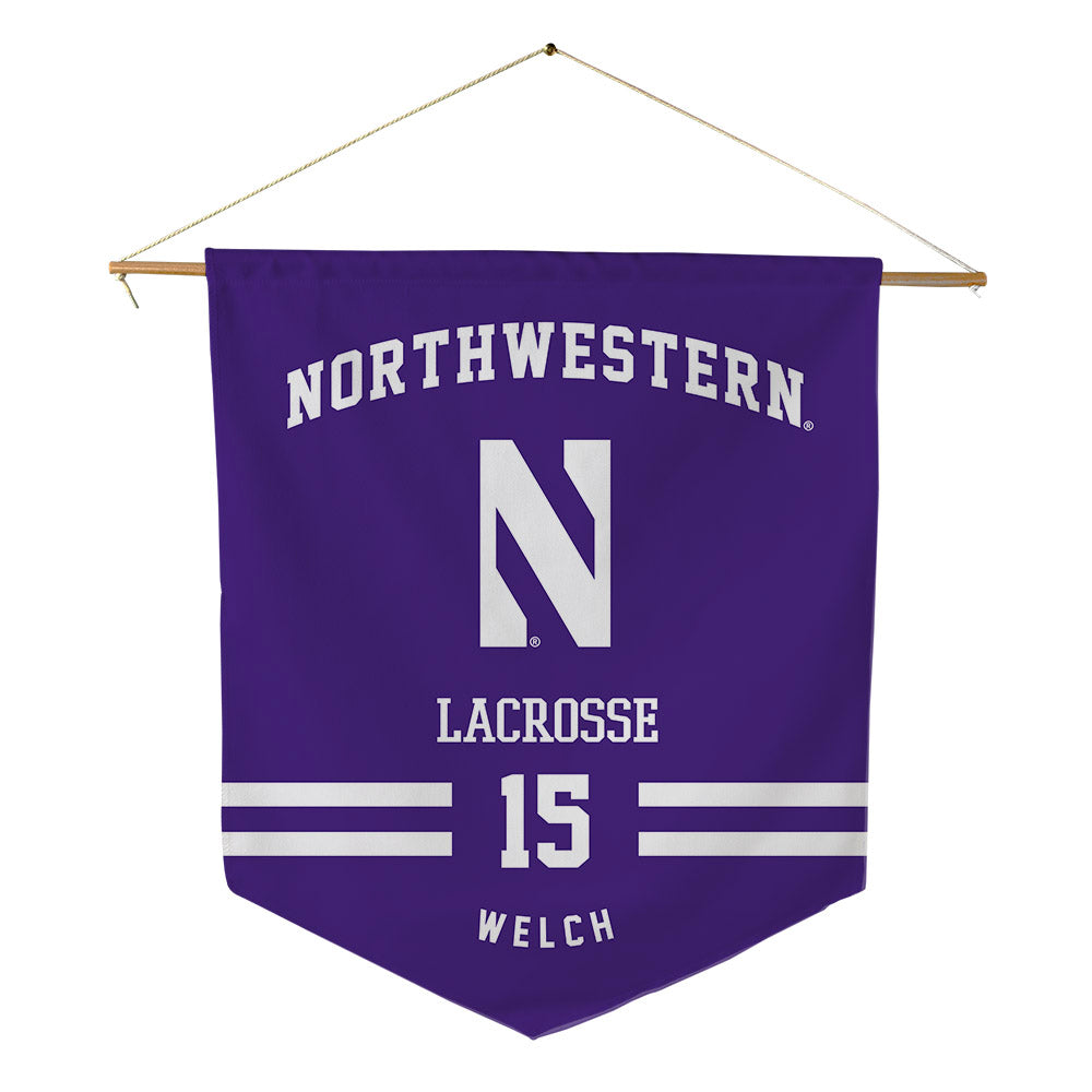 Northwestern - NCAA Women's Lacrosse : Kathryn Welch - Pennant - 18" x 21"-0