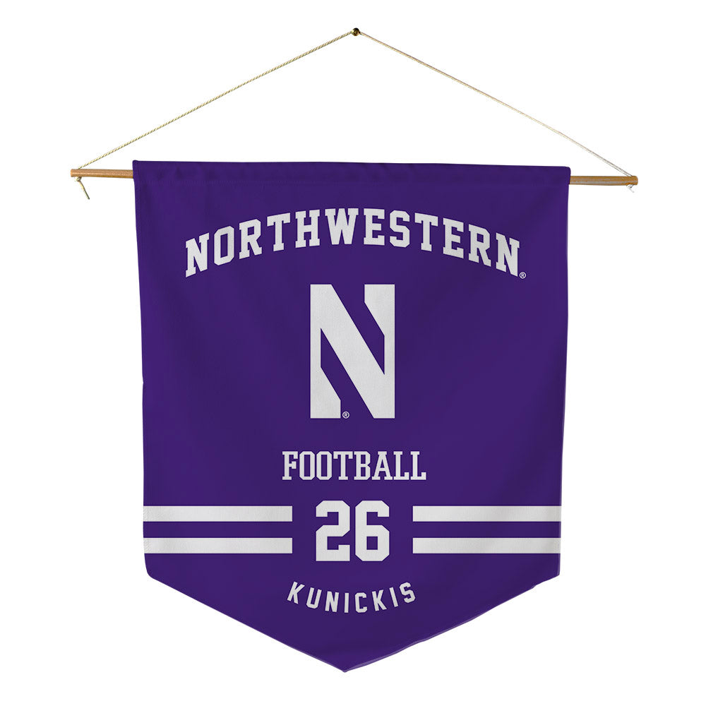 Northwestern - NCAA Football : Albert Kunickis - Pennant - 18" x 21"-0