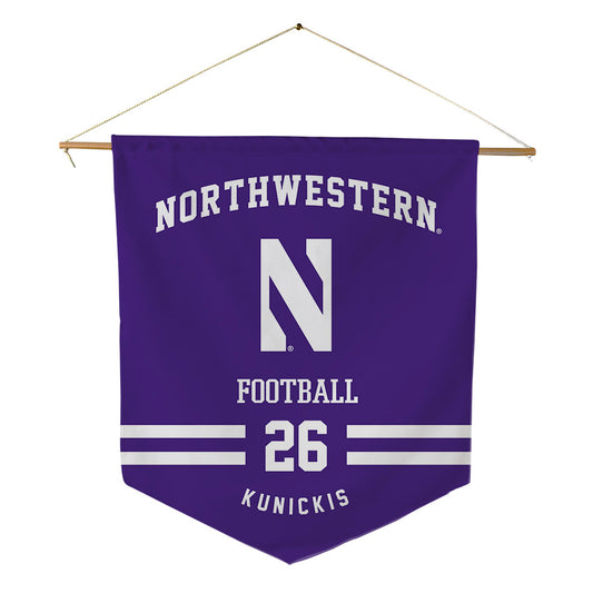 Northwestern - NCAA Football : Albert Kunickis - Pennant - 18" x 21"-0