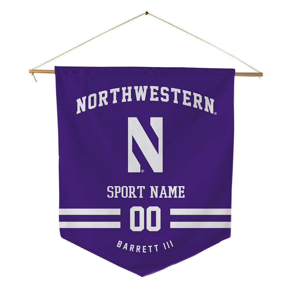 Northwestern - NCAA Men's Soccer : Tre Barrett III - Pennant - 18" x 21"-0