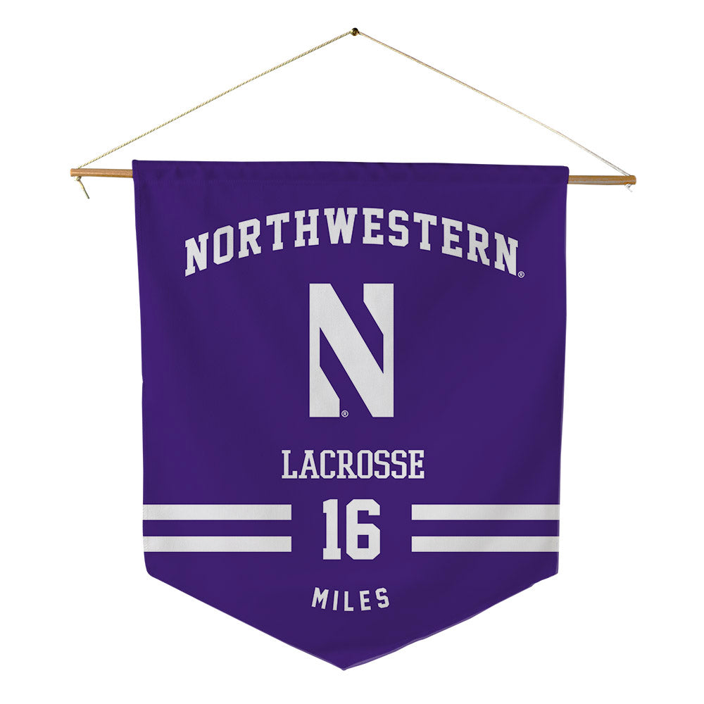 Northwestern - NCAA Women's Lacrosse : Nicole Miles - Pennant - 18" x 21"-0