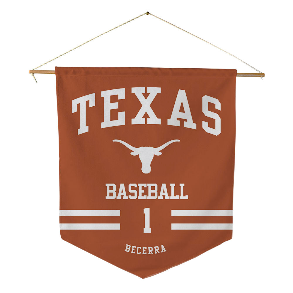 Texas - NCAA Baseball : Temo Becerra - Pennant - 18" x 21"-0