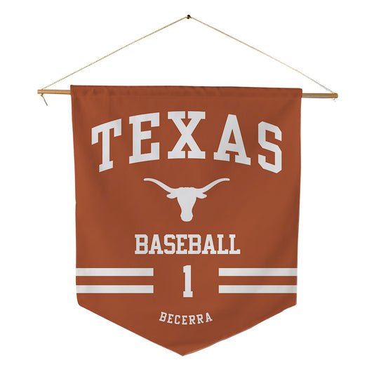 Texas - NCAA Baseball : Temo Becerra - Pennant - 18" x 21"-0