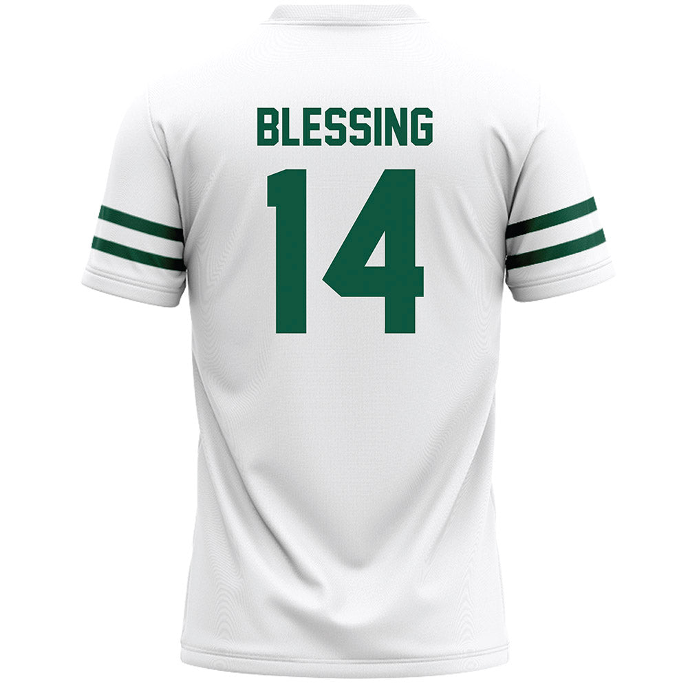 Cleveland State - NCAA Men's Lacrosse : Alec Blessing - White Lacrosse Jersey -1