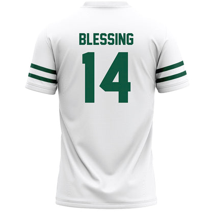 Cleveland State - NCAA Men's Lacrosse : Alec Blessing - White Lacrosse Jersey -1