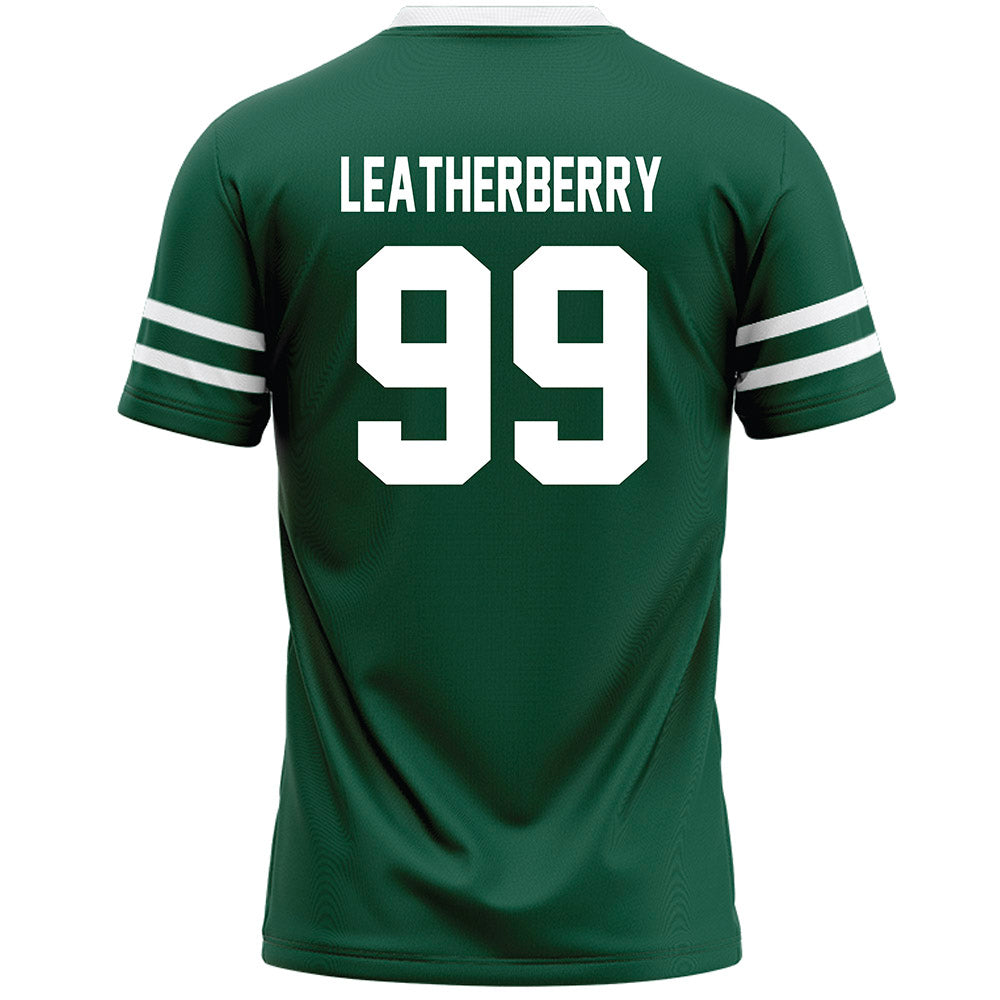 Cleveland State - NCAA Men's Lacrosse : Logan Leatherberry - Green Lacrosse Jersey-1