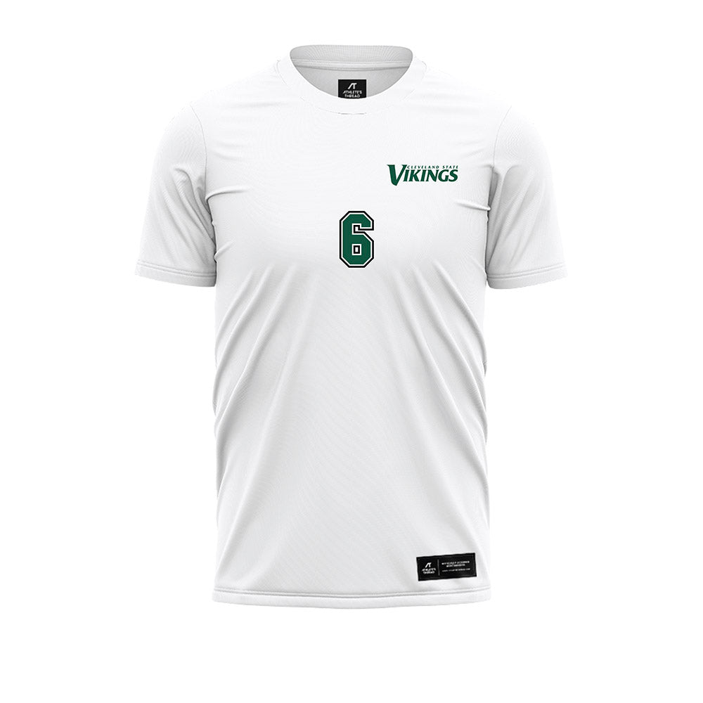 Cleveland State - NCAA Men's Soccer : Tom Mertz - White Soccer Jersey-0