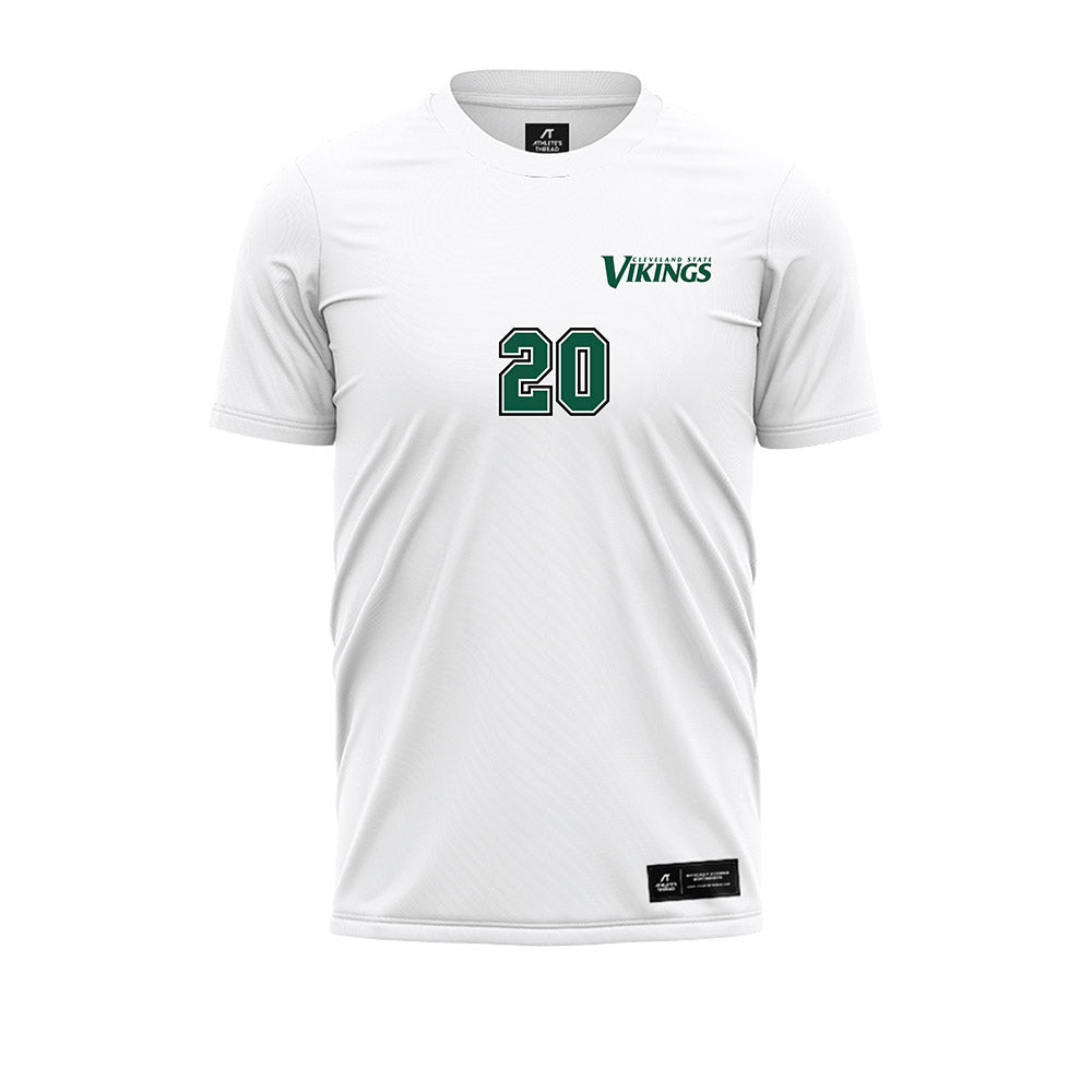 Cleveland State - NCAA Men's Soccer : Jacob Deever - White Soccer Jersey-0