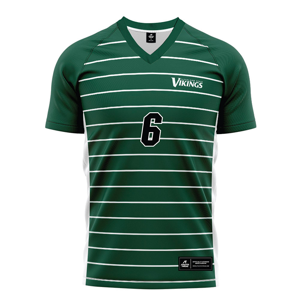 Cleveland State - NCAA Men's Soccer : Tom Mertz - Green Soccer Jersey-0