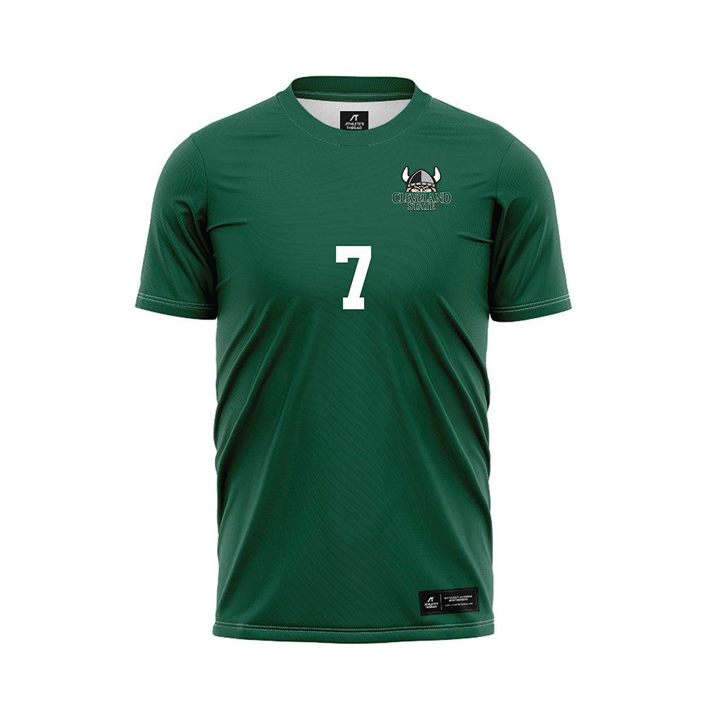 Cleveland State - NCAA Women's Soccer : carly Stinson - Green Soccer Jersey-0