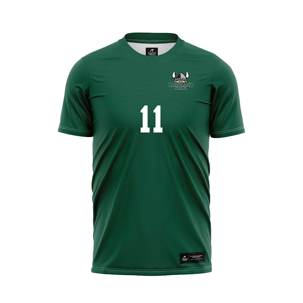 Cleveland State - NCAA Women's Soccer : Mayra Sesmas - Green Soccer Jersey-0