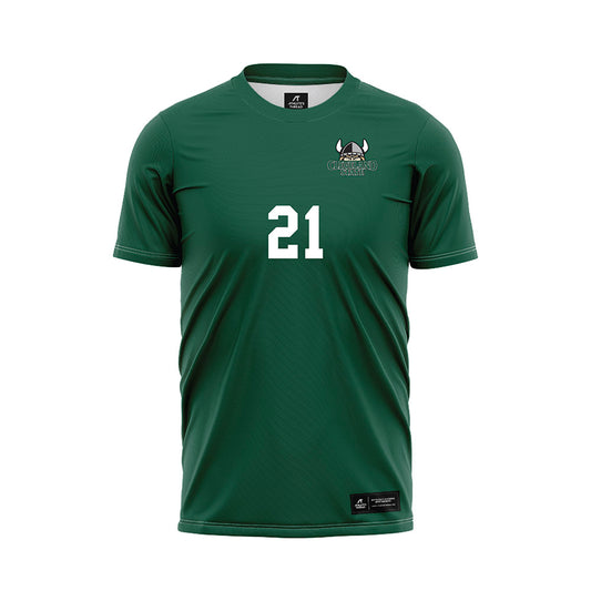 Cleveland State - NCAA Women's Soccer : Jordan Novak - Green Soccer Jersey-0