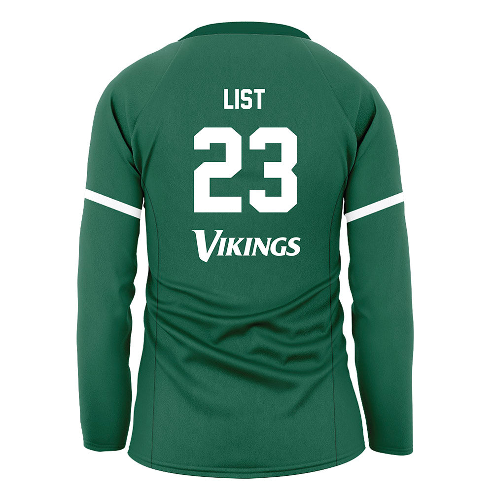Cleveland State - NCAA Women's Volleyball : Chloe List - Green Volleyball Jersey-1