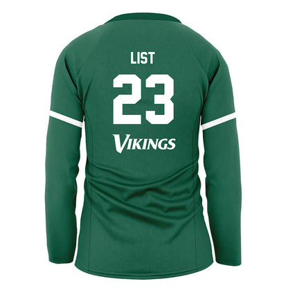 Cleveland State - NCAA Women's Volleyball : Chloe List - Green Volleyball Jersey-1