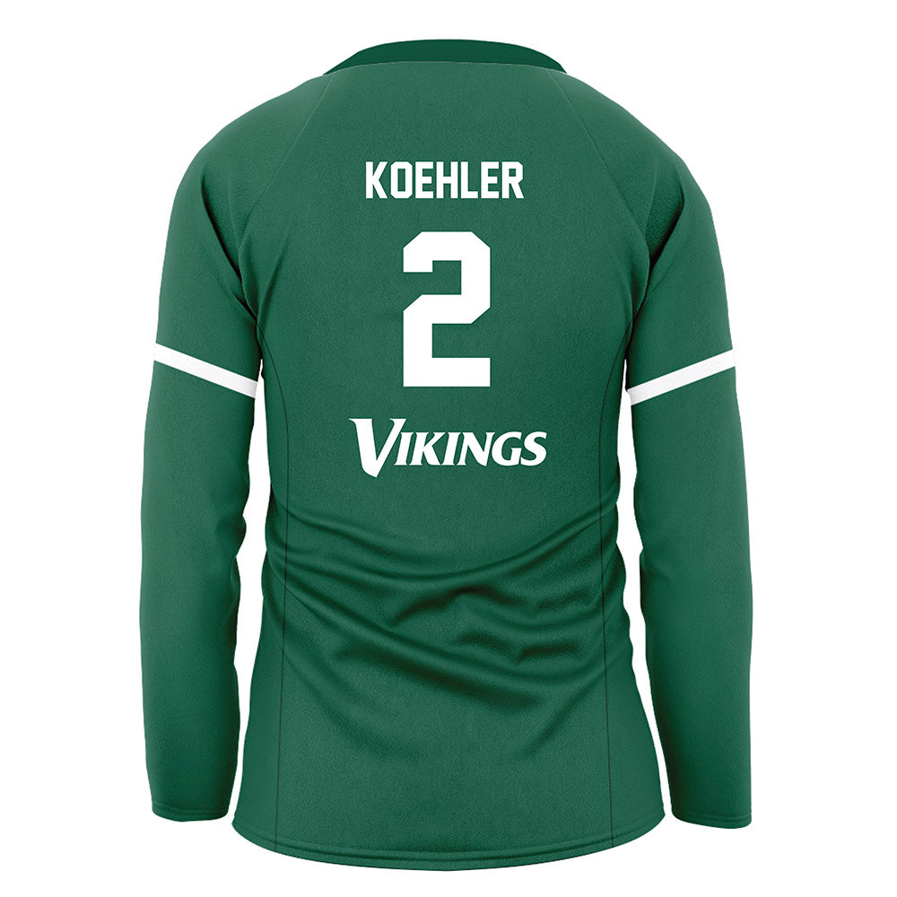 Cleveland State - NCAA Women's Volleyball : Jerilynn Koehler - Green Volleyball Jersey-1