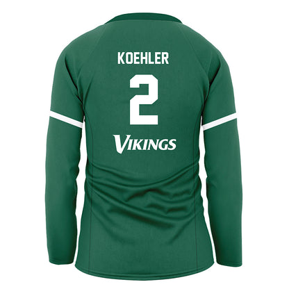 Cleveland State - NCAA Women's Volleyball : Jerilynn Koehler - Green Volleyball Jersey-1