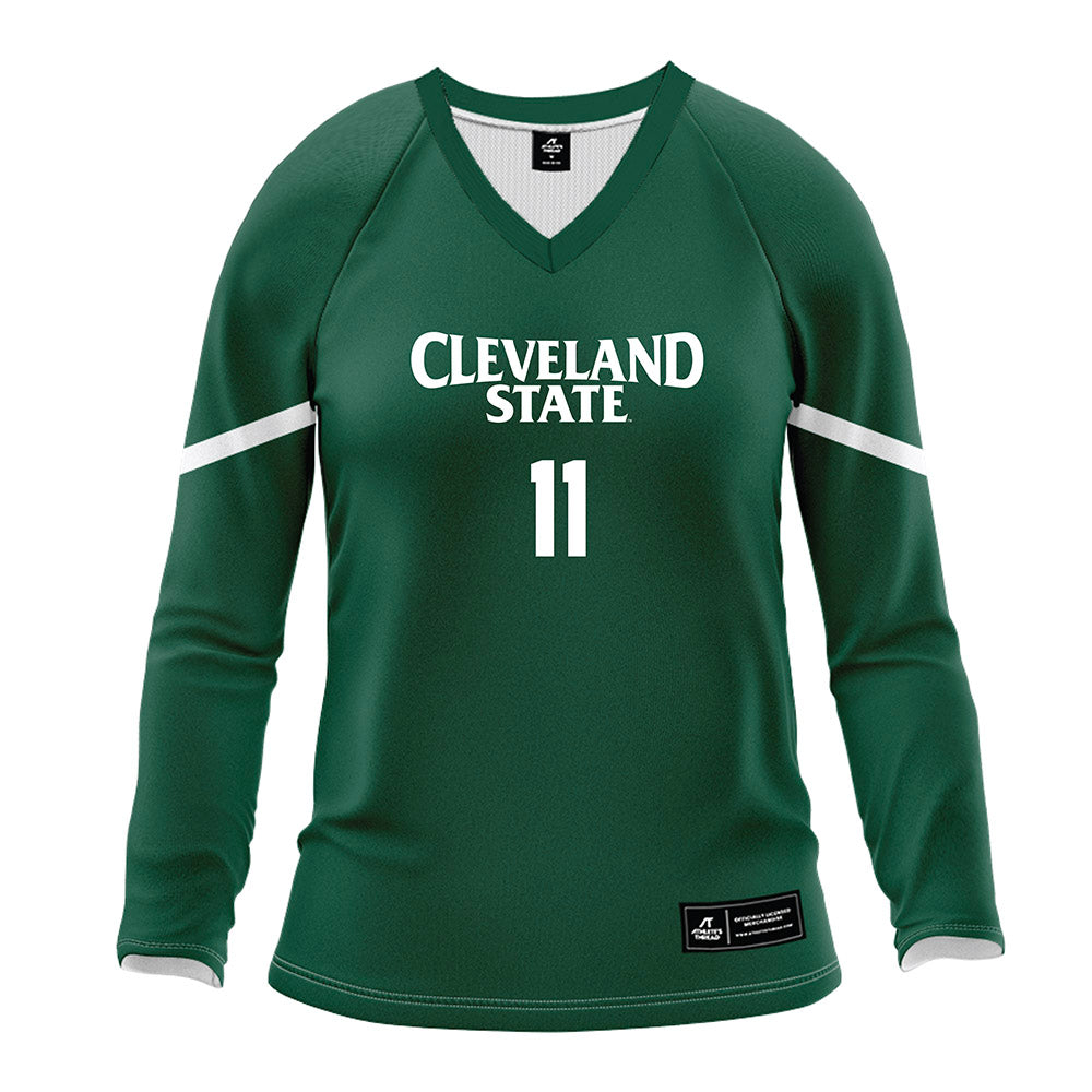 Cleveland State - NCAA Women's Volleyball : Abbi Martin - Green Volleyball Jersey-0