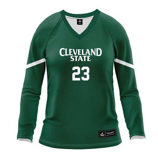 Cleveland State - NCAA Women's Volleyball : Chloe List - Green Volleyball Jersey-0