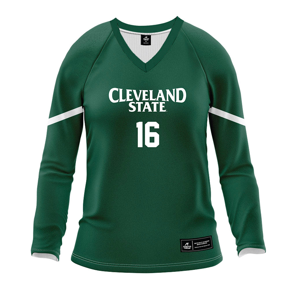 Cleveland State - NCAA Women's Volleyball : Laken Voss - Green Volleyball Jersey-0