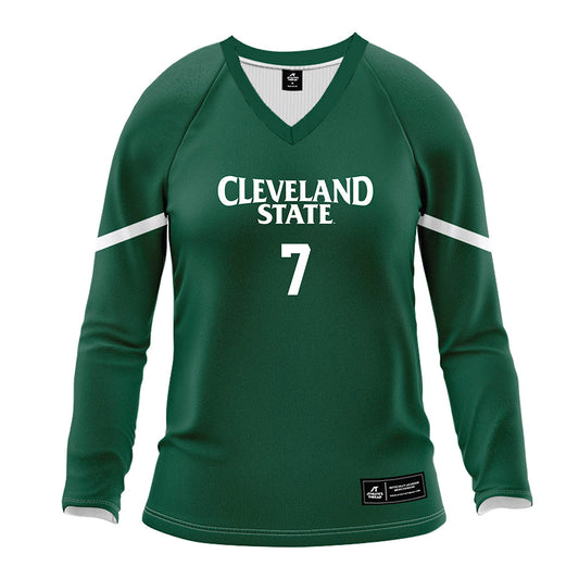 Cleveland State - NCAA Women's Volleyball : Vayda Delventhal - Green Volleyball Jersey-0