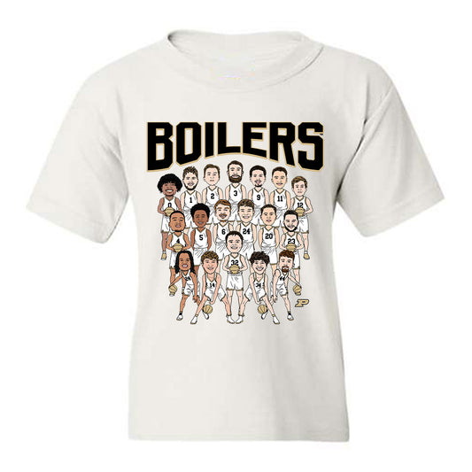 Purdue - NCAA Men's Basketball : - Team Caricature Youth T-Shirt-0