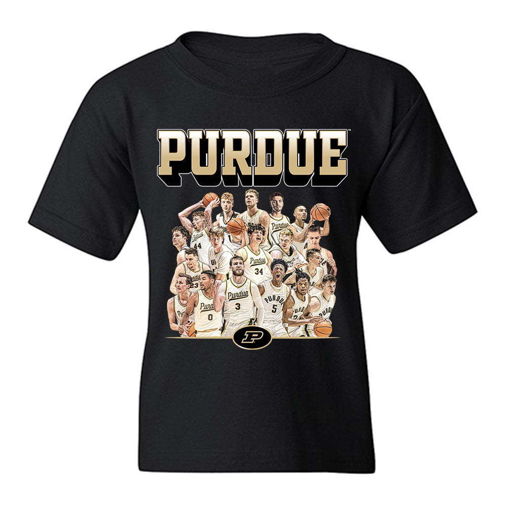 Purdue - NCAA Men's Basketball : - Team Collage Youth T-Shirt-0