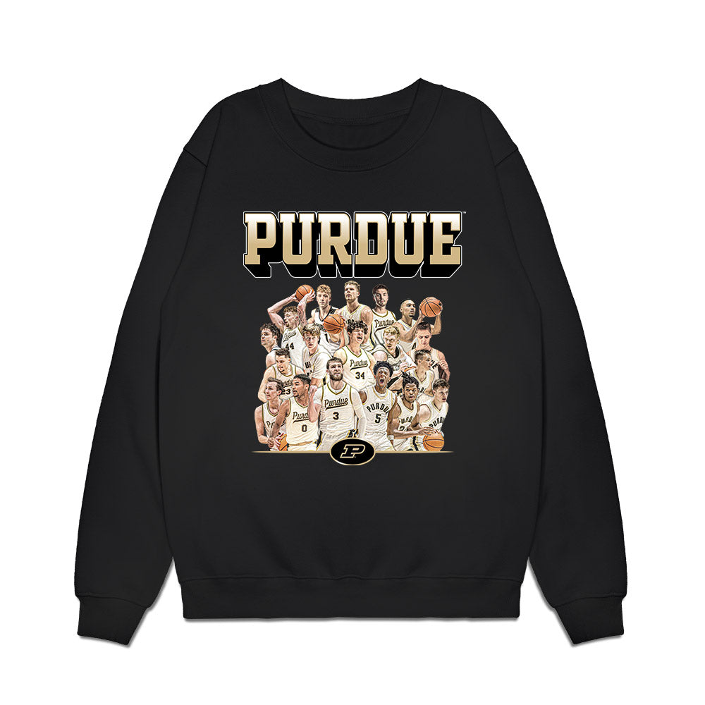 Purdue - NCAA Men's Basketball : - Team Collage Premium Crewneck Sweatshirt-0