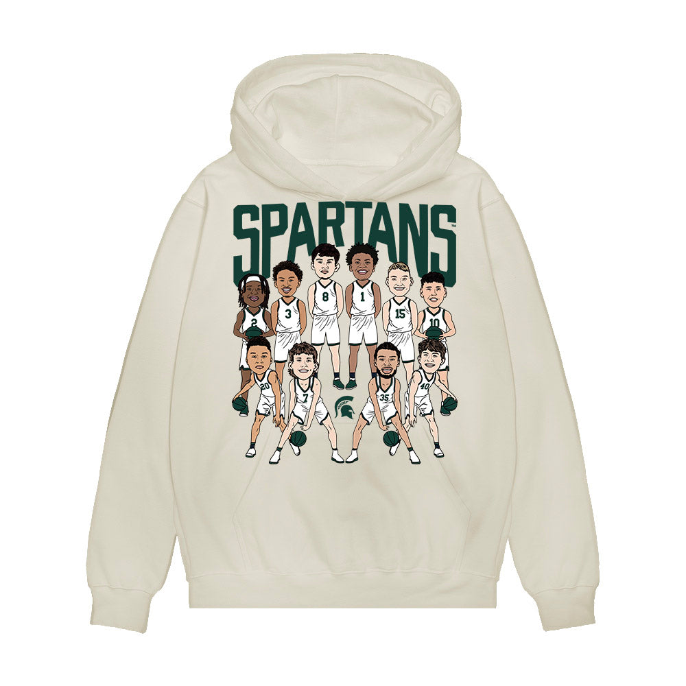 Michigan State - NCAA Men's Basketball : Team Caricature Premium Hooded Sweatshirt-0