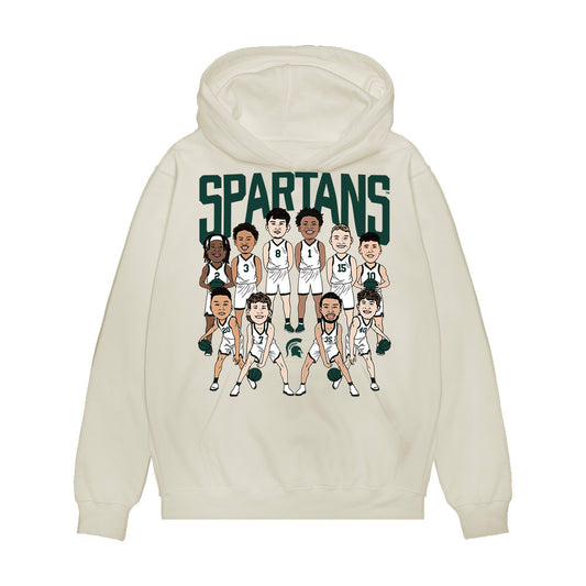 Michigan State - NCAA Men's Basketball : Team Caricature Premium Hooded Sweatshirt-0
