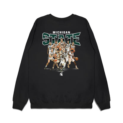 Michigan State - NCAA Men's Basketball : Team Collage Premium Crewneck Sweatshirt-1
